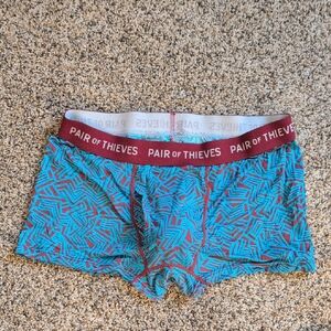 Men's Blue Patterned Trunks Short Boxer Briefs Pair Of Thieves Size Medium